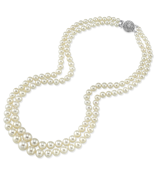 お得な特別割引価格） Necklace with a double strand of pearls