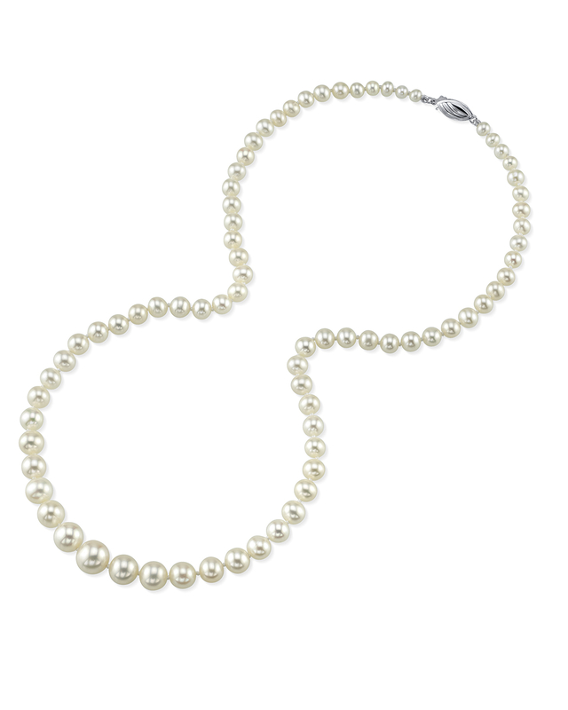 4.0-9.0mm White Freshwater Graduated Pearl Necklace