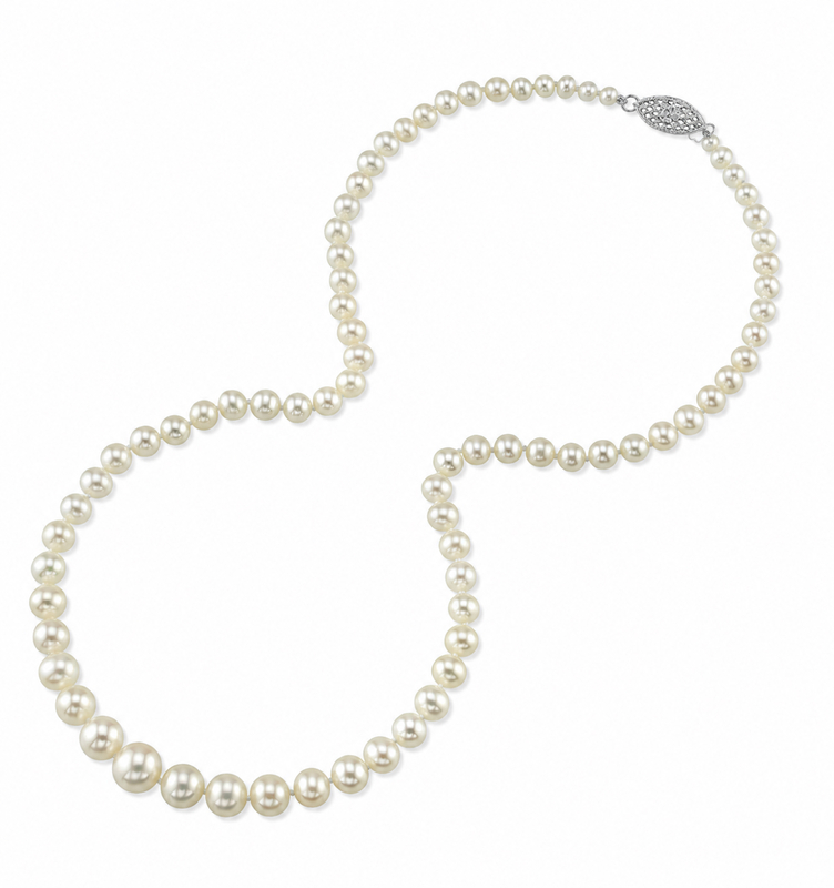 4.0-8.0mm White Freshwater Graduated Pearl Necklace