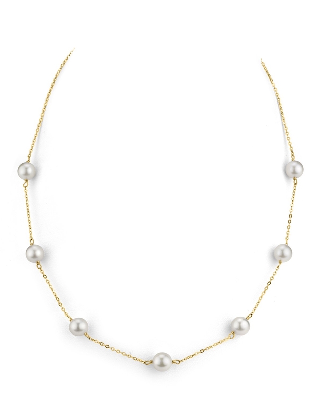 Japanese Akoya Pearl Tincup Necklace