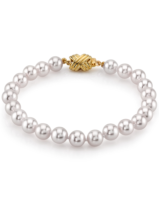 6.5-7.0mm Akoya White Pearl Bracelet- Choose Your Quality - Third Image