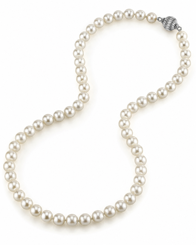 8.0-8.5mm Japanese Akoya White Pearl Necklace - AAA Quality