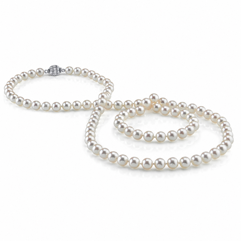 8.0-8.5mm Opera Length Japanese Akoya Pearl Necklace