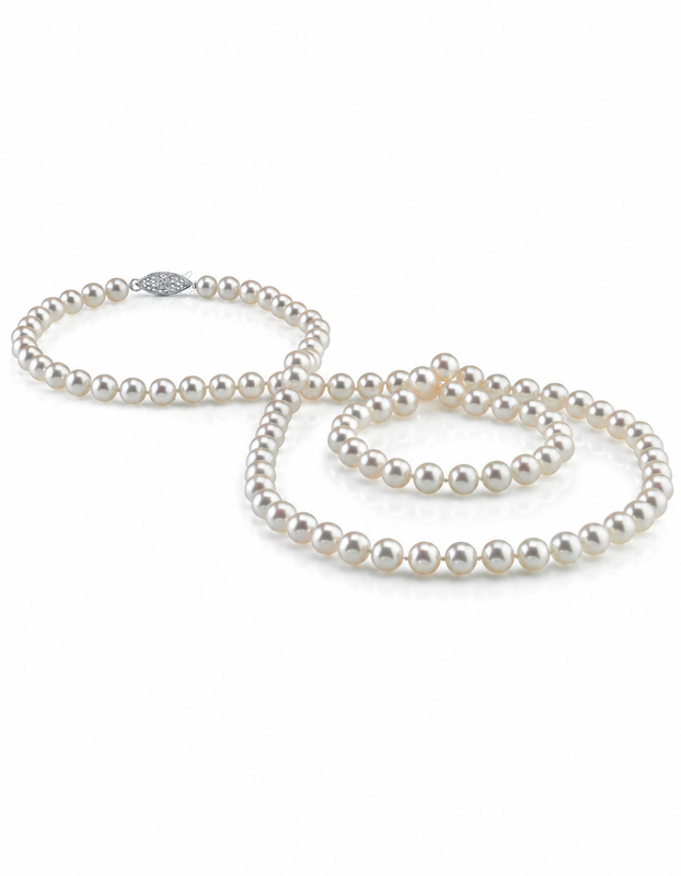 7.5-8.0mm Opera Length Japanese Akoya Pearl Necklace