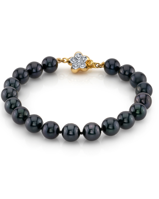 7.5-8.0mm Akoya Black Pearl Bracelet- Choose Your Quality - Secondary Image