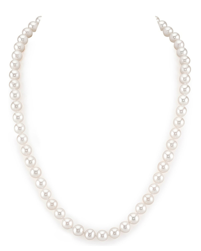 7-7.5mm White Freshwater Choker Length Pearl Necklace - AAAA Quality