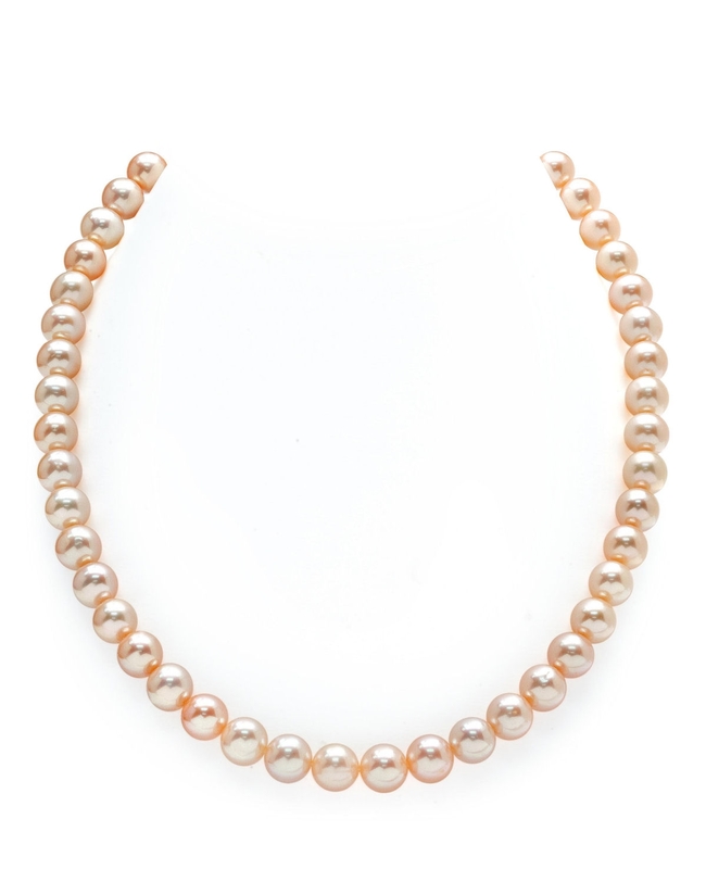 Peach color deals pearl necklace
