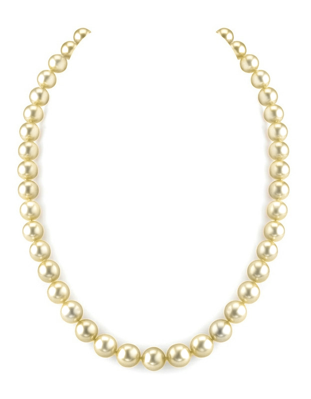 8-10mm Champagne Golden South Sea Pearl Necklace - AAAA Quality