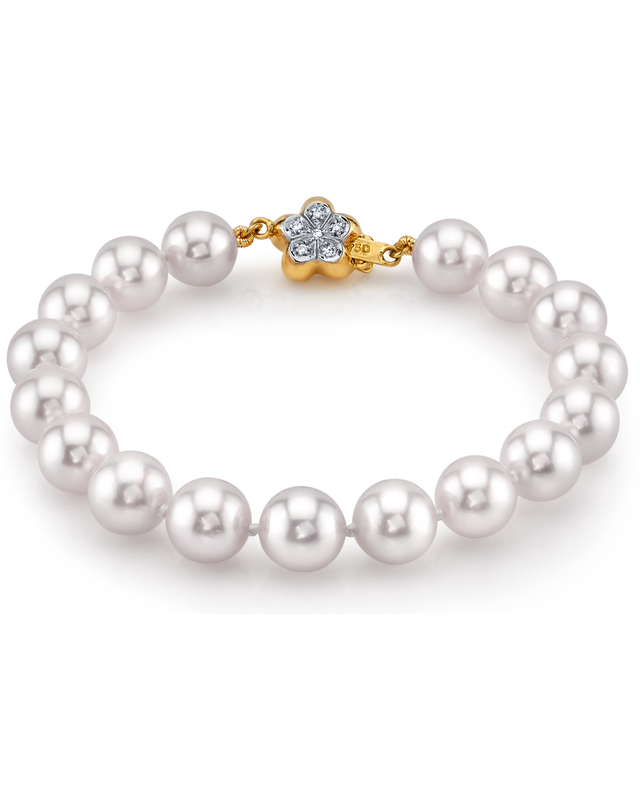 8.0-8.5mm Akoya White Pearl Bracelet - AAA Quality - Third Image