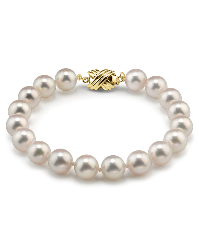 8.5-9.0mm Hanadama Akoya White Pearl Bracelet - Secondary Image