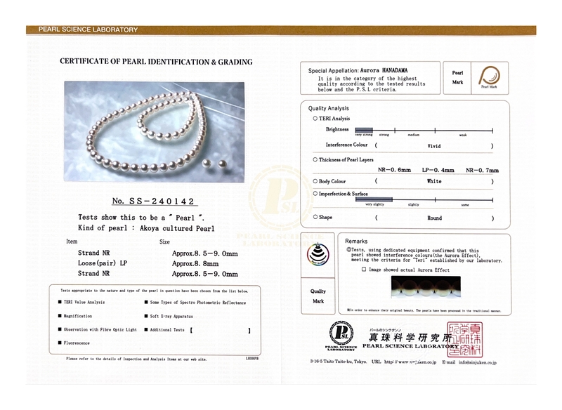 8.5-9.0mm Hanadama Pearl Set - Secondary Image