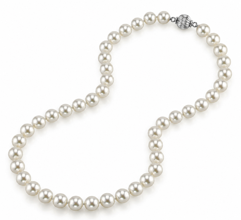 9.0-9.5mm Japanese Akoya White Pearl Necklace - AA+ Quality