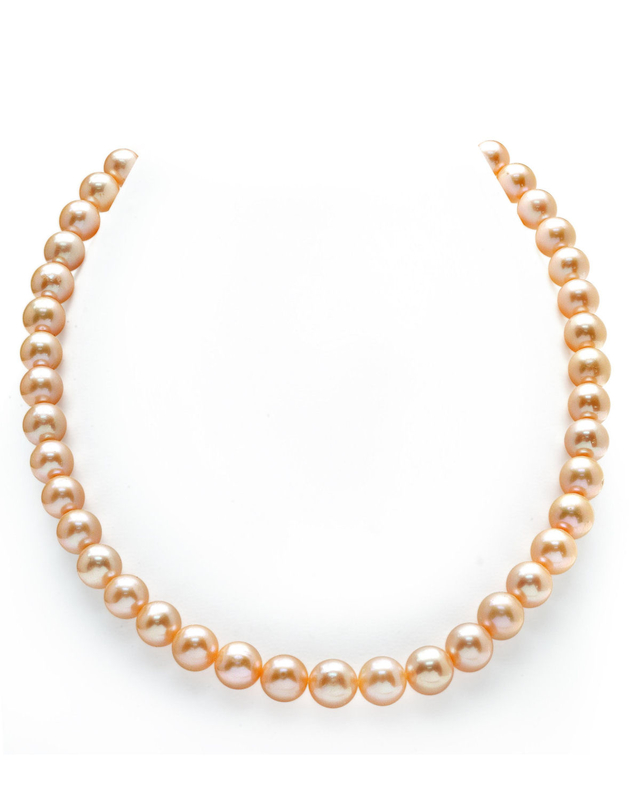 7.0-7.5mm Peach Freshwater Pearl Necklace - AAAA Quality