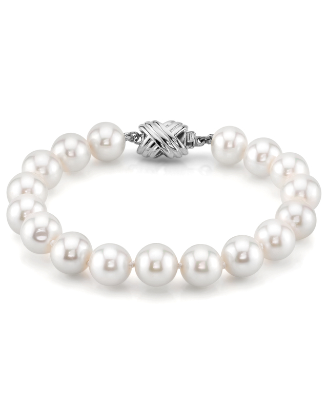 8.5-9.5mm White Freshwater Pearl Bracelet - AAAA Quality