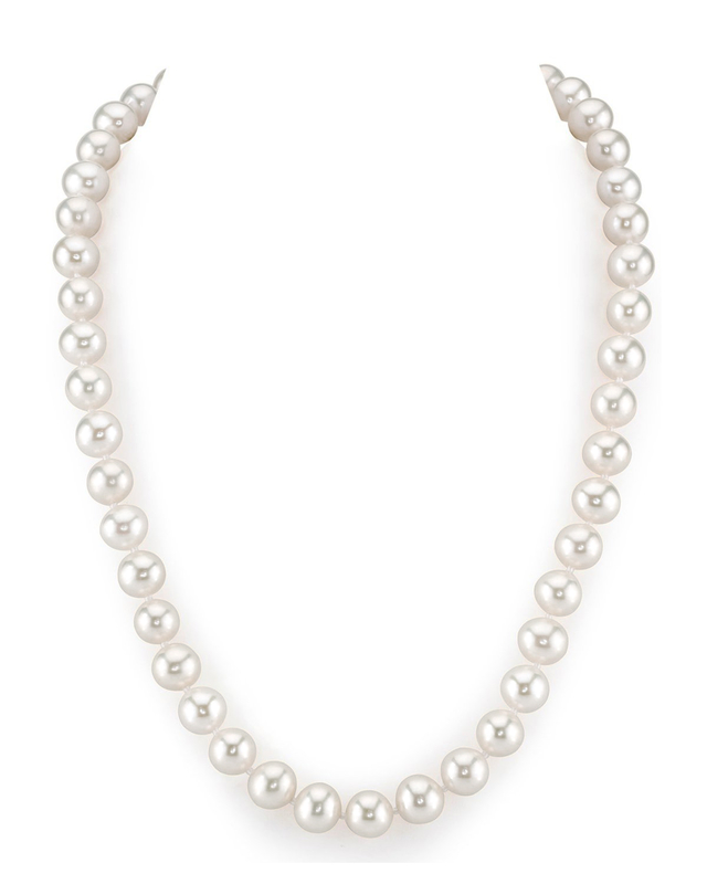 8.5-9.5mm White Freshwater Choker Length Pearl Necklace - AAAA Quality