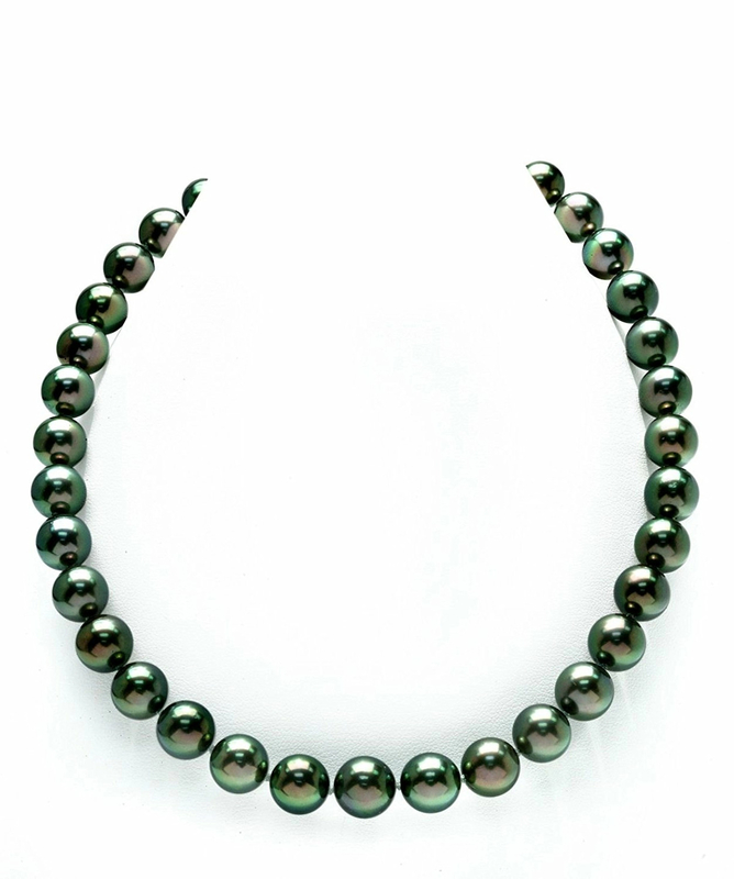 8-10mm Peacock Tahitian South Sea Pearl Necklace - AAAA Quality