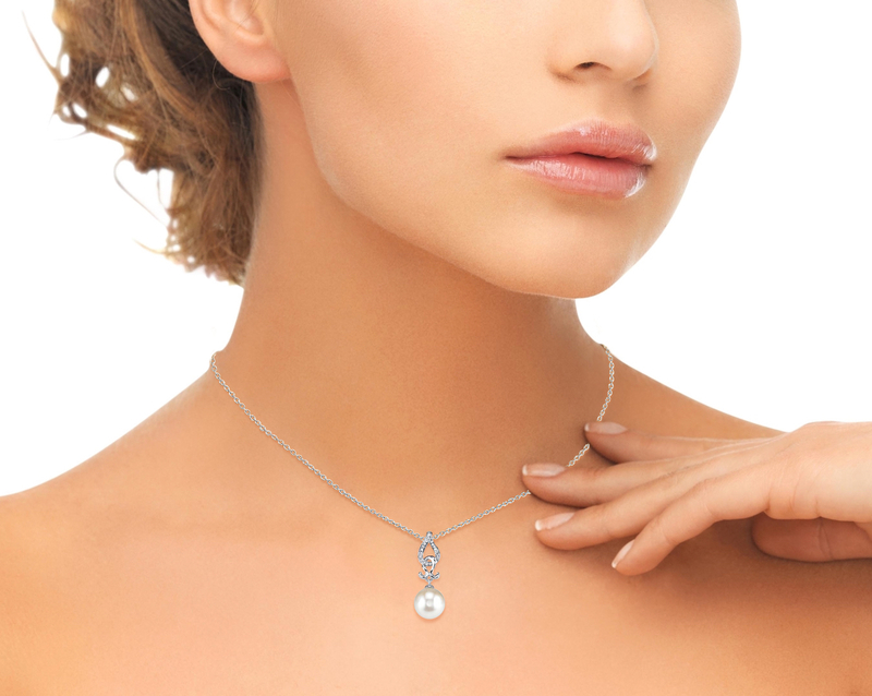 Akoya Pearl & Diamond Judy Pendant - Model Image