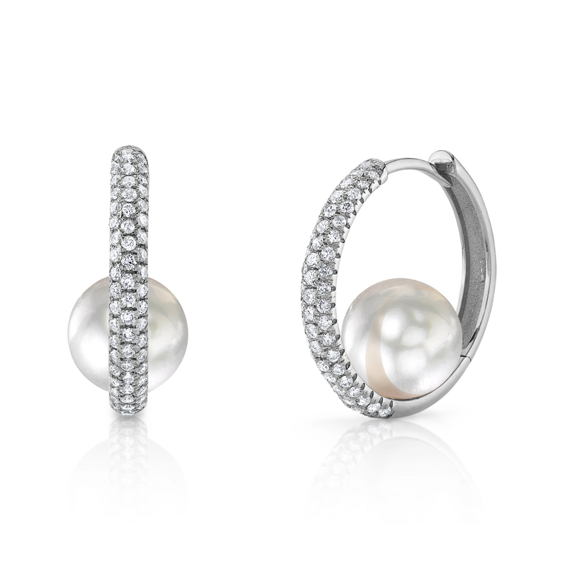 White South Sea Pearl Hoop Lucia Earrings