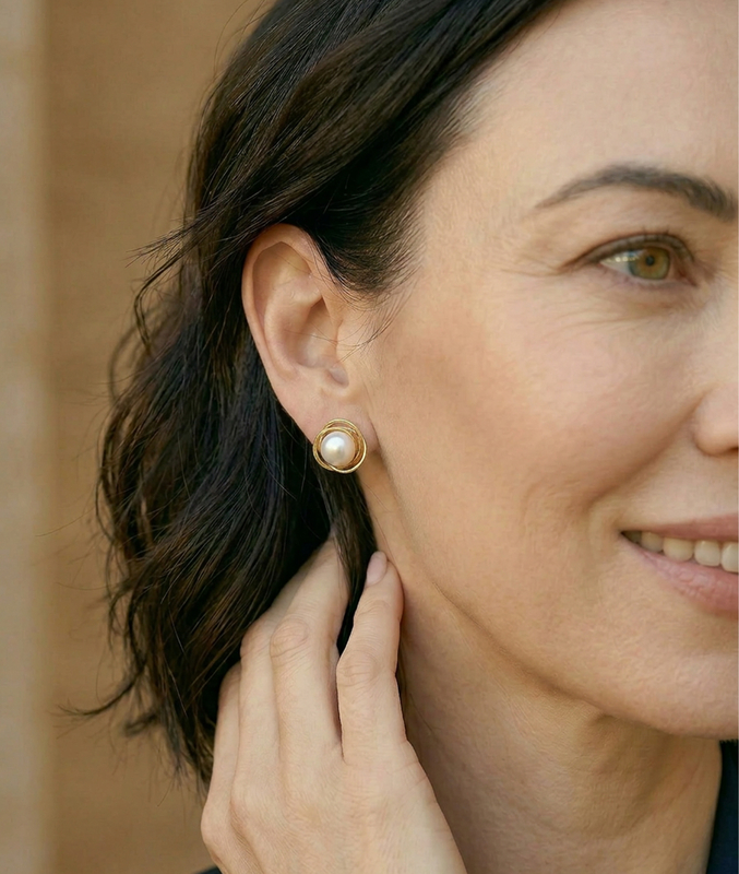 Akoya Pearl Lexi Earrings - Model Image