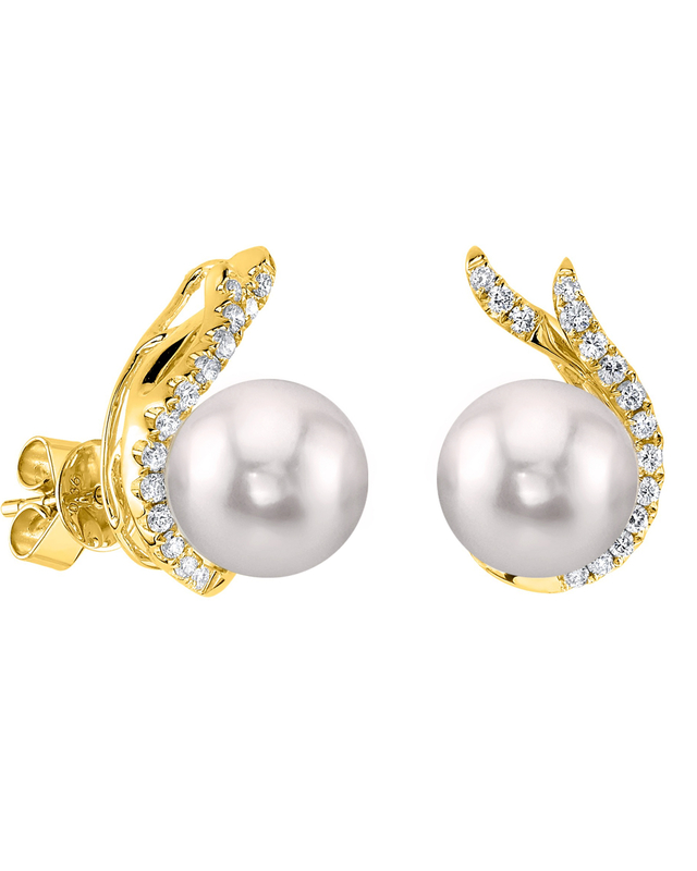 Japanese Akoya Pearls & Diamonds Rebecca earrings - Third Image
