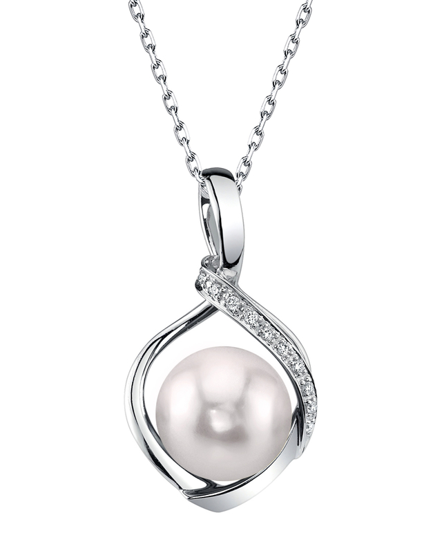 Akoya Pearl & Diamond Alexis Pendant- Choose Your Pearl Color