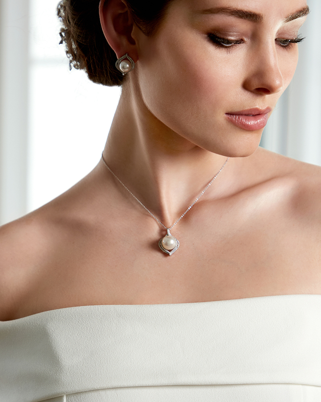 South Sea Pearl & Diamond Clara Pendant - Model Image