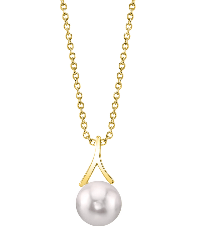 14K Gold Japanese Akoya Pearl Lindsey Pendant - Secondary Image