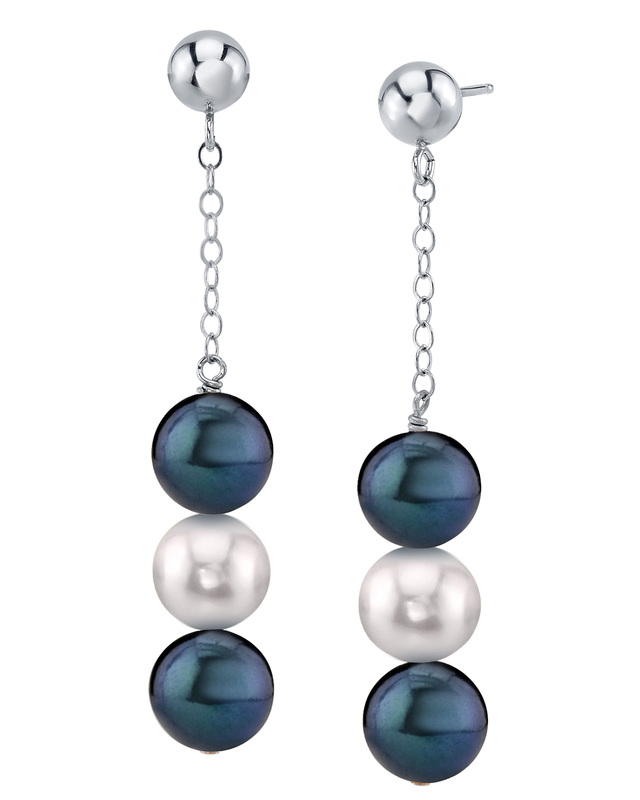 14K Gold Black Akoya Pearl Anabella Earrings