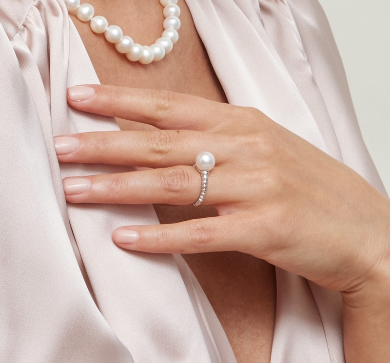 Japanese Akoya Pearl Terrie Ring - Model Image