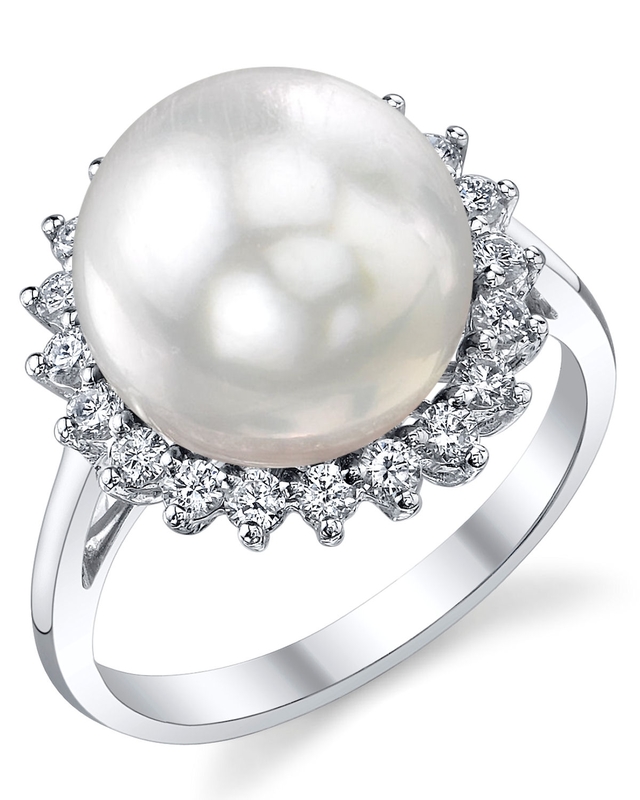 South Sea Pearl & Diamond Sage Ring