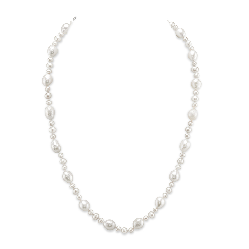 3-8mm White Freshwater Pearl Necklace - AAA Quality