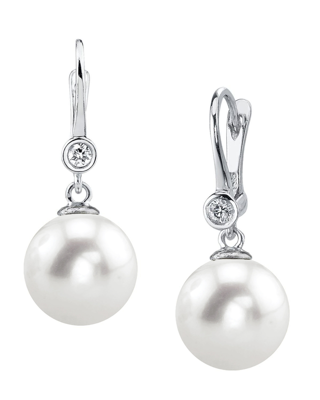 Freshwater Pearl & Diamond Michelle Earrings- Various Colors