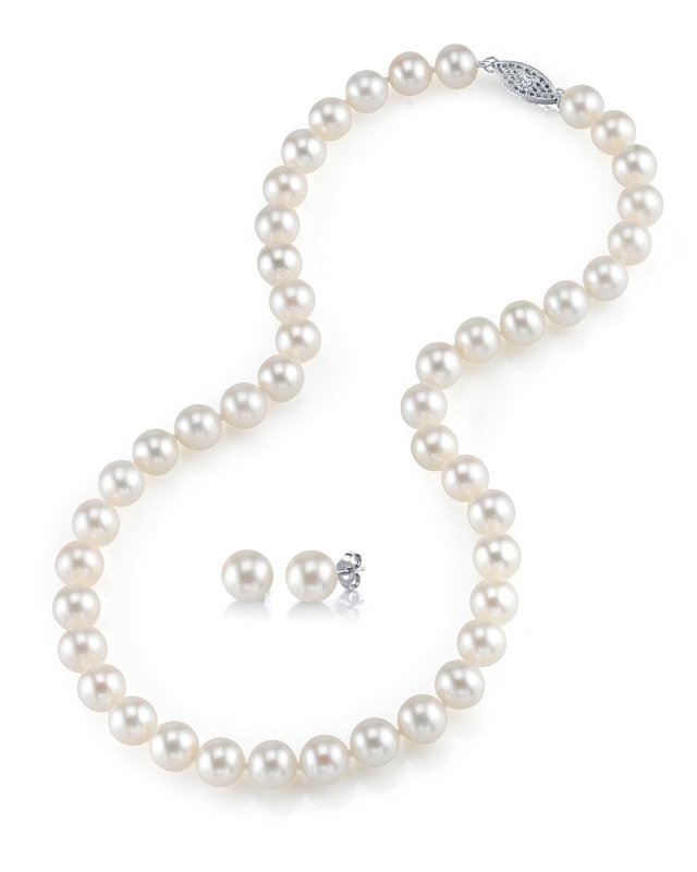 7.0-7.5mm Freshwater Pearl Necklace & Earrings