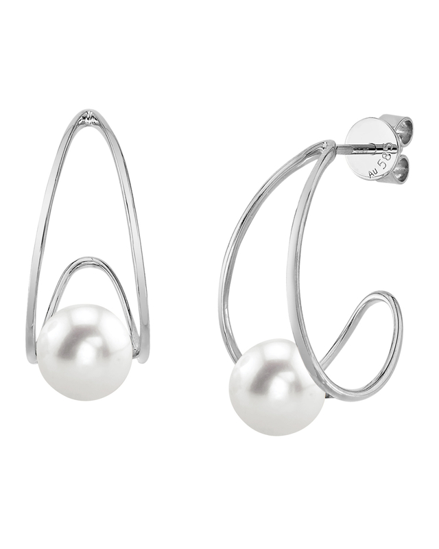 Freshwater Pearl Hoop Luna Earrings