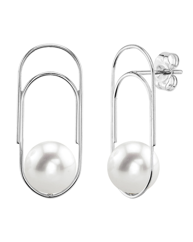 Freshwater Pearl Paperclip Sabrina Earrings