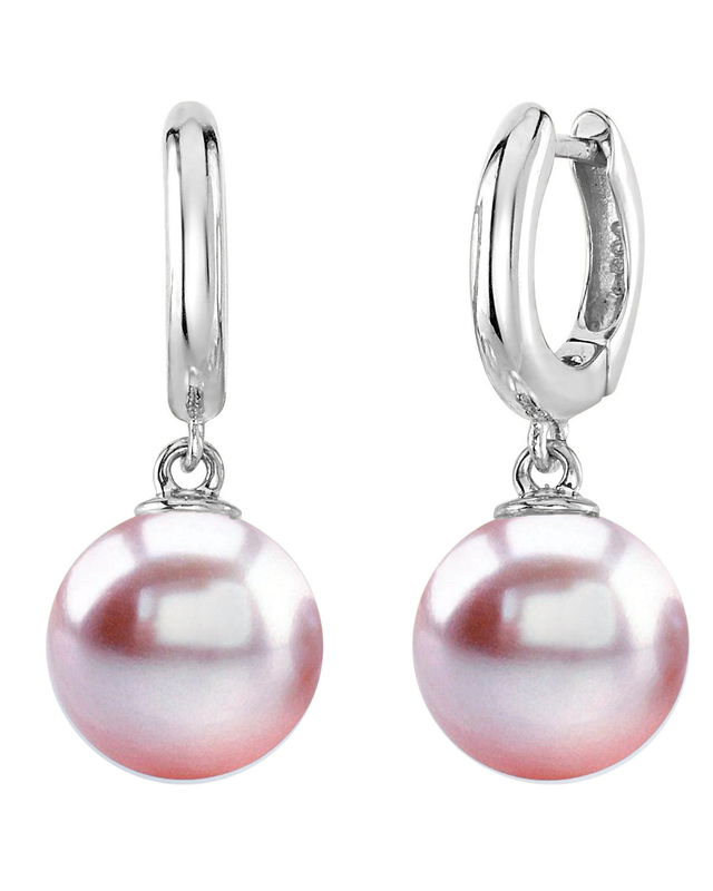 14K Gold Pink Freshwater Pearl Mary Earrings