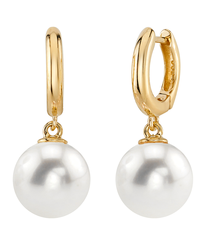Freshwater Pearl Huggie Mary Earrings - Secondary Image