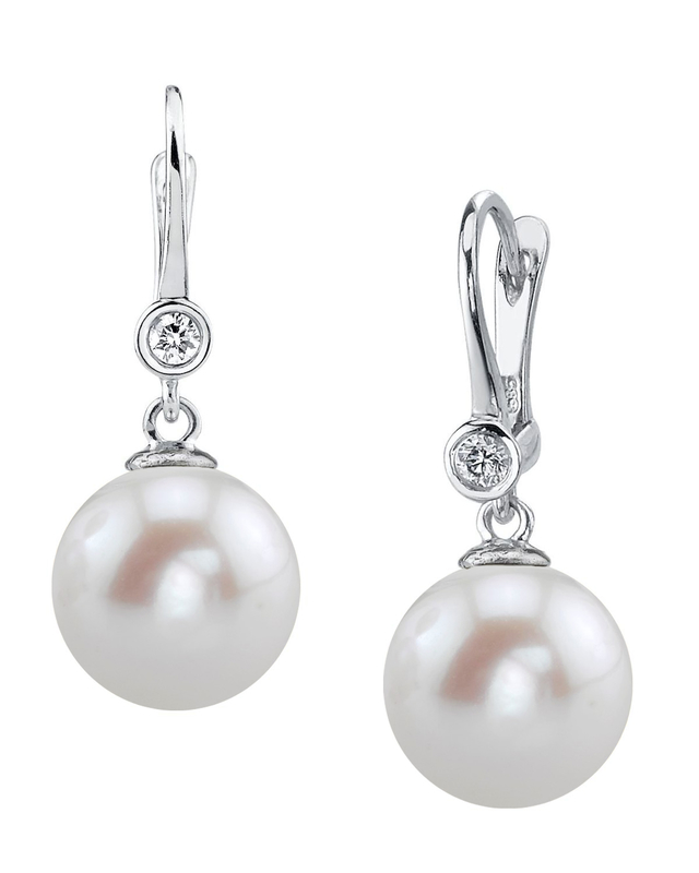 Freshwater Pearl & Diamond Michelle Earrings- Various Colors