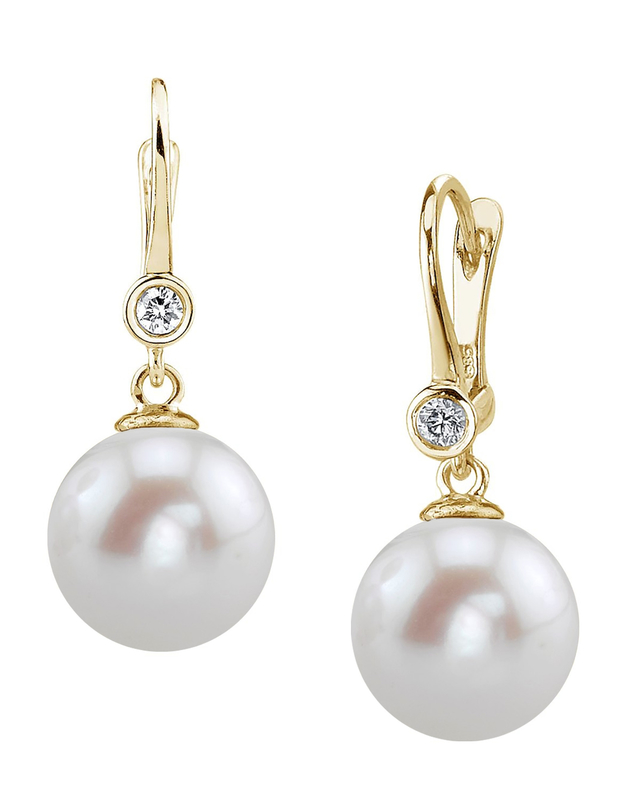 Freshwater Pearl & Diamond Michelle Earrings