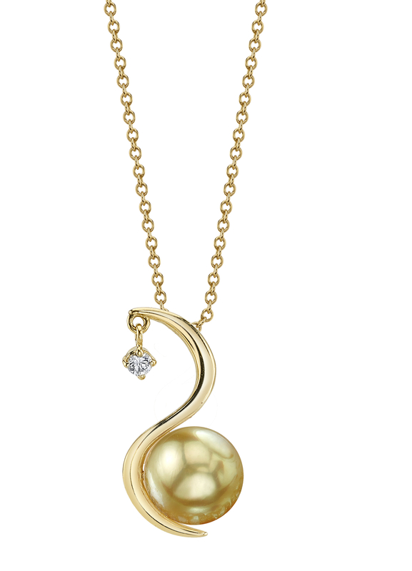 Golden South Sea Pearl & Diamond Ellis Pendant