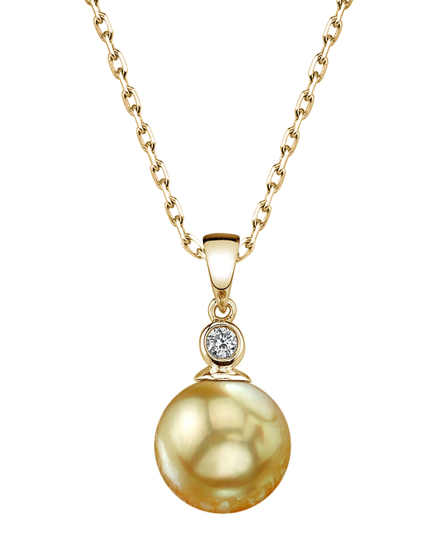 Golden Pearl & Diamond Michelle Pendant