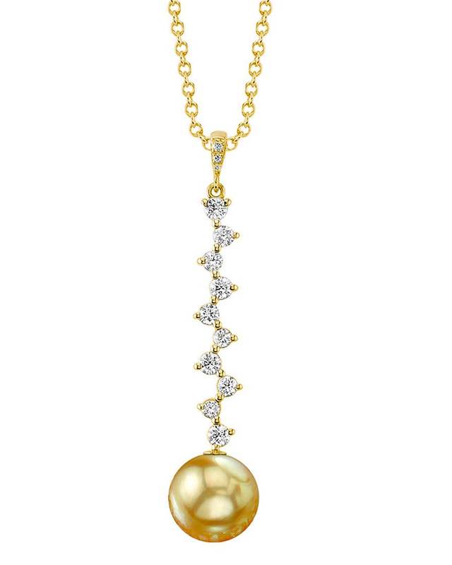 Golden South Sea Pearl & Diamond Naomi Pendant