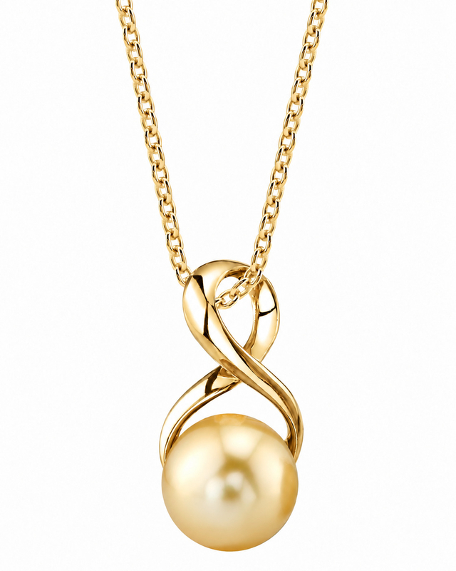 Golden South Sea Pearl Infinity Pendant