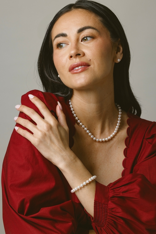 Japanese Akoya White Pearl Sets in AA+ Quality - Secondary Image