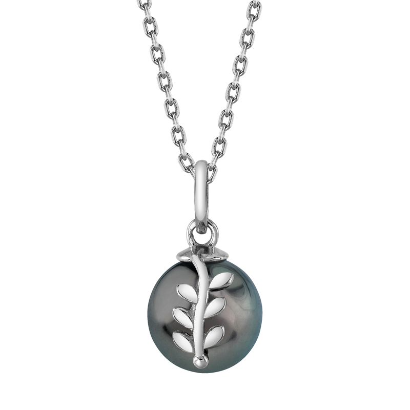 Tahitian South Sea Pearl & Jayne Leaf Pendant