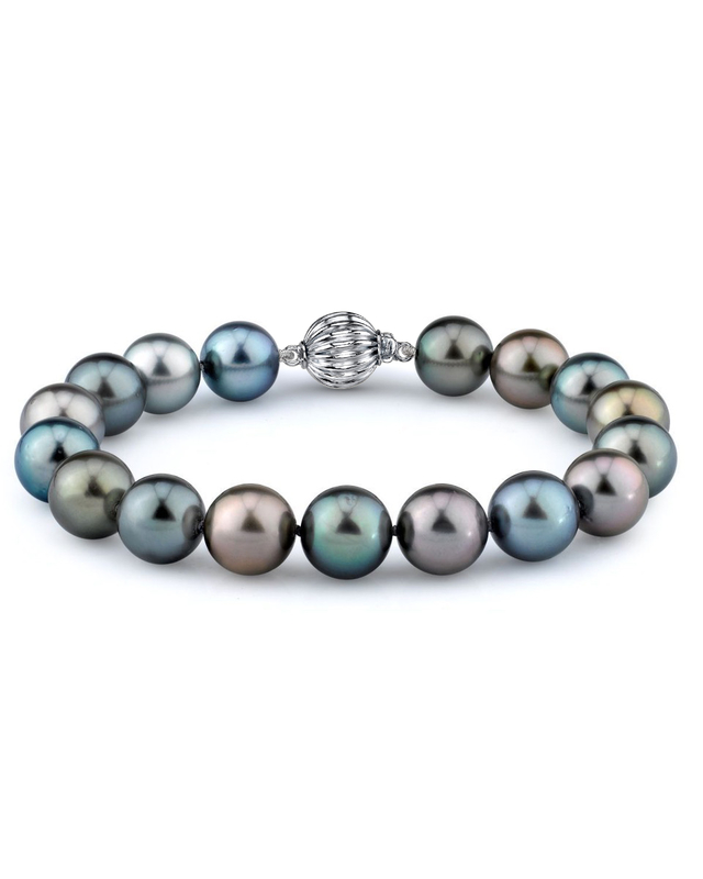 9-10mm Tahitian South Sea Multicolor Pearl Bracelet - AAA Quality