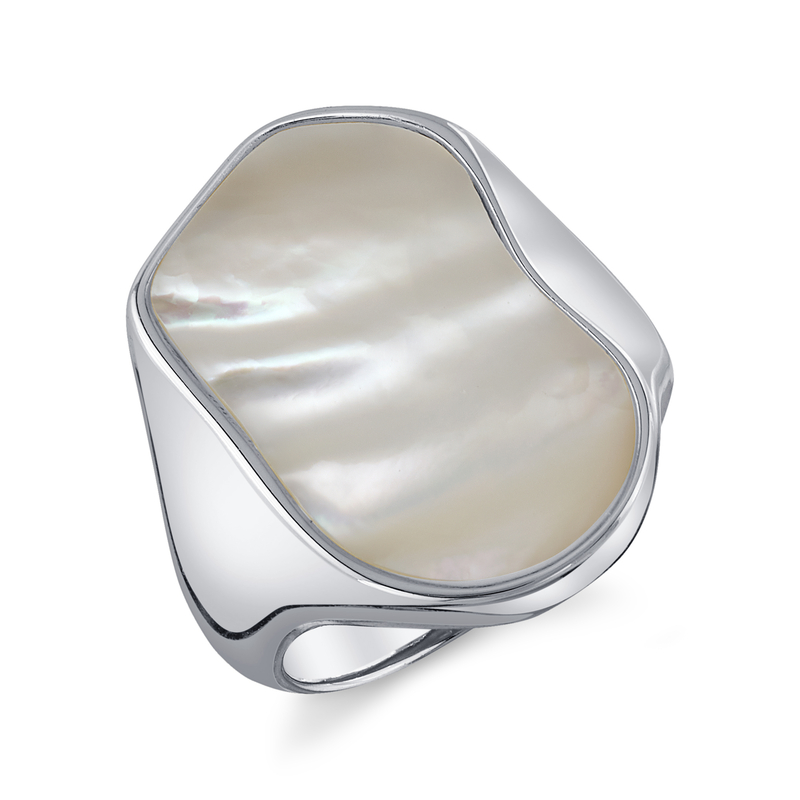 White Cultured Mother of Pearl Nova Ring