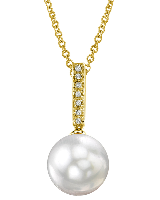 South Sea Pearl Dangling Diamond Pendant - Third Image