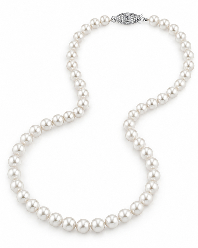 6.0-9.0mm Japanese Akoya White Graduated Pearl Necklace