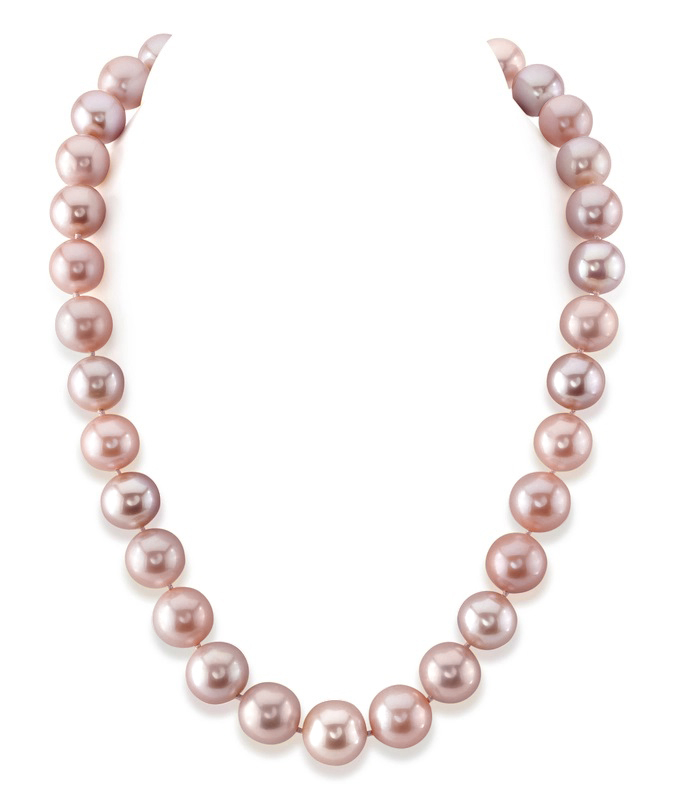 11.5-12.5mm Pink Freshwater Pearl Necklace - AAAA Quality